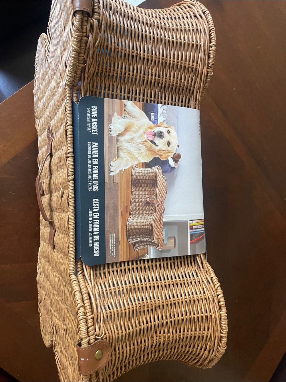 NEW Wicker rattan dog bone basket basket, picnic basket, storage 5 piece toy set